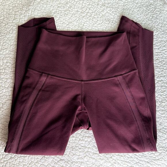 Lululemon Athletica Burgundy High-Waisted Leggings - Picture 1 of 9